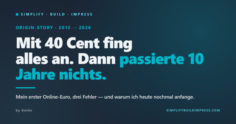 Mit 40 Cent fing alles an — Origin-Story Simplify Build Impress